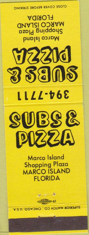 Matchbook Cover - Subs and Pizza Marco Island FL