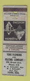 Matchbook Cover - York Plumbing and Heating York NE POOR