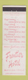Matchbook Cover - Frontier Hotel McAllen TX