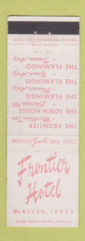 Matchbook Cover - Frontier Hotel McAllen TX