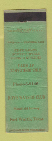Matchbook Cover - Roy's Wayside Club Fort Worth TX
