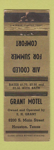 Matchbook Cover - Grant Motel Huston TX WORN