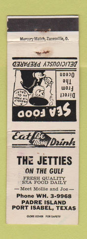 Matchbook Cover - The Jetties on the Gulf Port Isabel TX WHITE