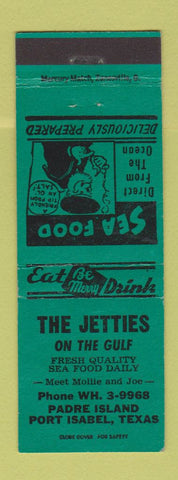 Matchbook Cover - The Jetties on the Gulf Port Isabel TX TEAL