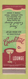 Matchbook Cover - Sunset Cocktail Lounge San Antonio TX girlie