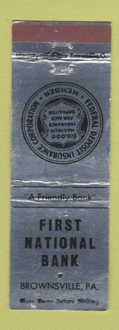Matchbook Cover - First National Bank Brownsville PA WEAR