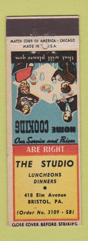 Matchbook Cover - The Studio Bristol PA WORN