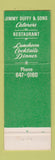 Matchbook Cover - Jimmy Duffy's Daylesford PA WEAR