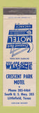 Matchbook Cover - Crescent Park Motel Littlefield PA