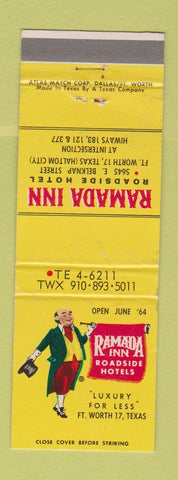 Matchbook Cover - Ramada Inn Fort Worth TX WEAR