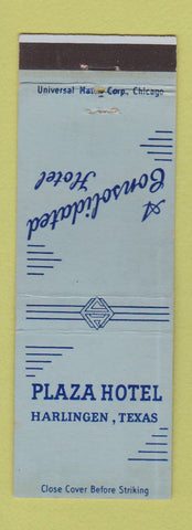 Matchbook Cover - Plaza Hotel Harlingen TX