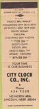 Matchbook Cover - City Clock Co Lincoln NE Bulova Caravelle