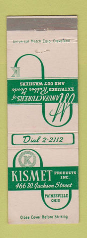 Matchbook Cover - Kismet Rubber Goods Cut Washers Painesville OH