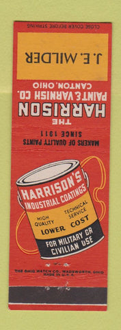Matchbook Cover - Harrison Paint Varnish JE Milder Canton OH