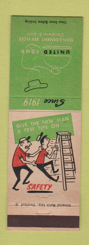 Matchbook Cover - United Foods Safety Cleveland OH Ladder