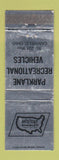 Matchbook Cover - Parklane RV Canfield OH Holiday Rambler WORN