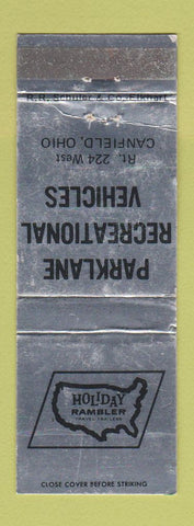 Matchbook Cover - Parklane RV Canfield OH Holiday Rambler WORN