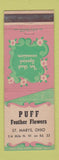 Matchbook Cover - Puff Feather Flowers St Marys OH