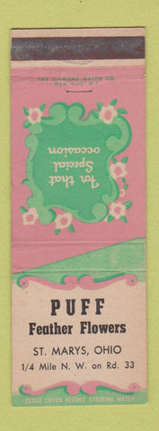 Matchbook Cover - Puff Feather Flowers St Marys OH
