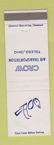 Matchbook Cover - Crow Air Transportation Toledo OH Moline WEAR