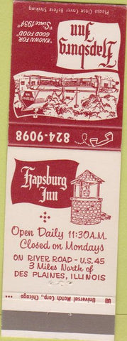 Matchbook Cover - Hapsburg Inn Des Plaines IL