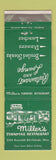 Matchbook Cover - Miller's Turnpike Restaurant Toledo OH WEAR