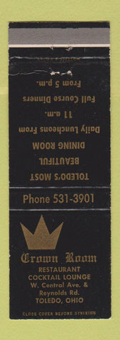 Matchbook Cover - Crown Room Restaurant Toledo OH