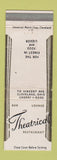 Matchbook Cover - Bar Theatrical Restaurant Lounge Cleveland OH WEAR