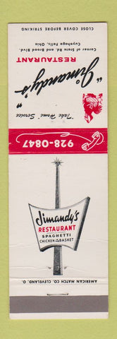 Matchbook Cover - Jimandy's Restaurant Cuyahoga Falls OH