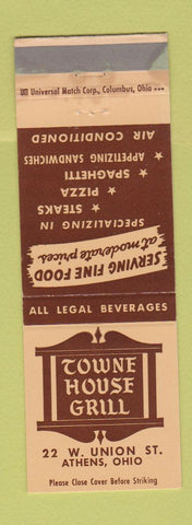 Matchbook Cover - Towne House Grill Athens OH WEAR