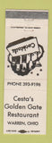 Matchbook Cover - Cesta's Golden Gate Restaurant Warren OH