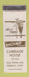 Matchbook Cover - Carriage House Steaks Findlay OH