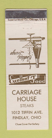 Matchbook Cover - Carriage House Steaks Findlay OH