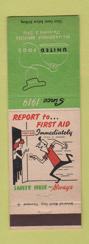 Matchbook Cover - United Foods Safety Cleveland OH First Aid