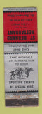 Matchbook Cover - St Bernard Restaurant St Bernard OH horse racing WORN