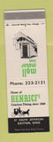 Matchbook Cover - Henrici's Dayton OH Mall Motor Inn