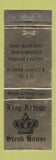 Matchbook Cover - King Arthur Steak House Lancaster OH WEAR