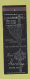 Matchbook Cover - Hotel Harding Marion OH
