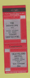 Matchbook Cover - Travelers Hotel East Liverpool OH