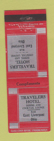 Matchbook Cover - Travelers Hotel East Liverpool OH