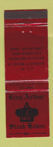 Matchbook Cover - King Arthur Steak House Lancaster OH WEAR RED