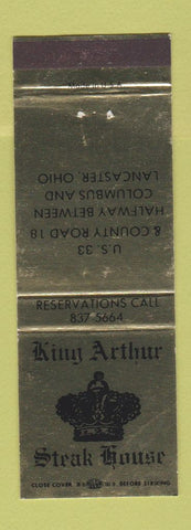Matchbook Cover - King Arthur Steak House Lancaster OH WEAR GOLD