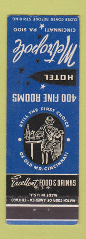 Matchbook Cover - Hotel Metropole Cincinnati OH