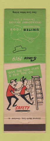 Matchbook Cover - United Foods Safety Cleveland OH Ladder