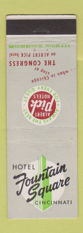 Matchbook Cover - Hotel Fountain Square Cincinnati OH Albert Pick