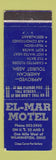 Matchbook Cover - El Mar Motel Wilmington OH WEAR