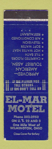 Matchbook Cover - El Mar Motel Wilmington OH WEAR