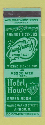 Matchbook Cover - Hotel Howe Akron OH
