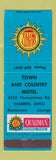 Matchbook Cover - Town and Country Motel Warren OH Quality Motel