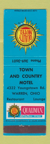 Matchbook Cover - Town and Country Motel Warren OH Quality Motel